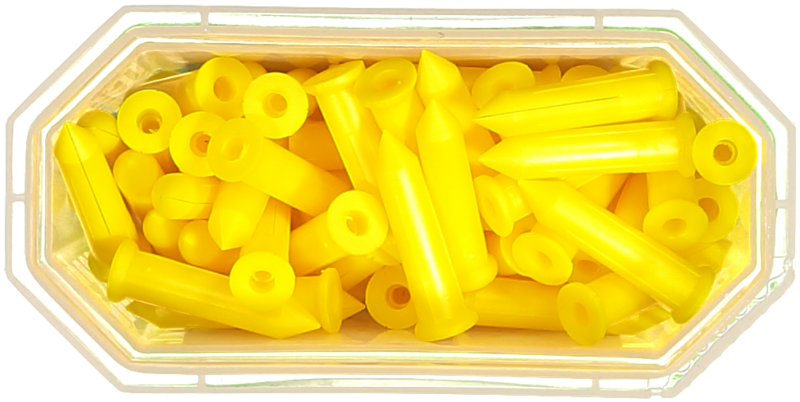 PLASTPLUGG CLIPS GUL 100ST