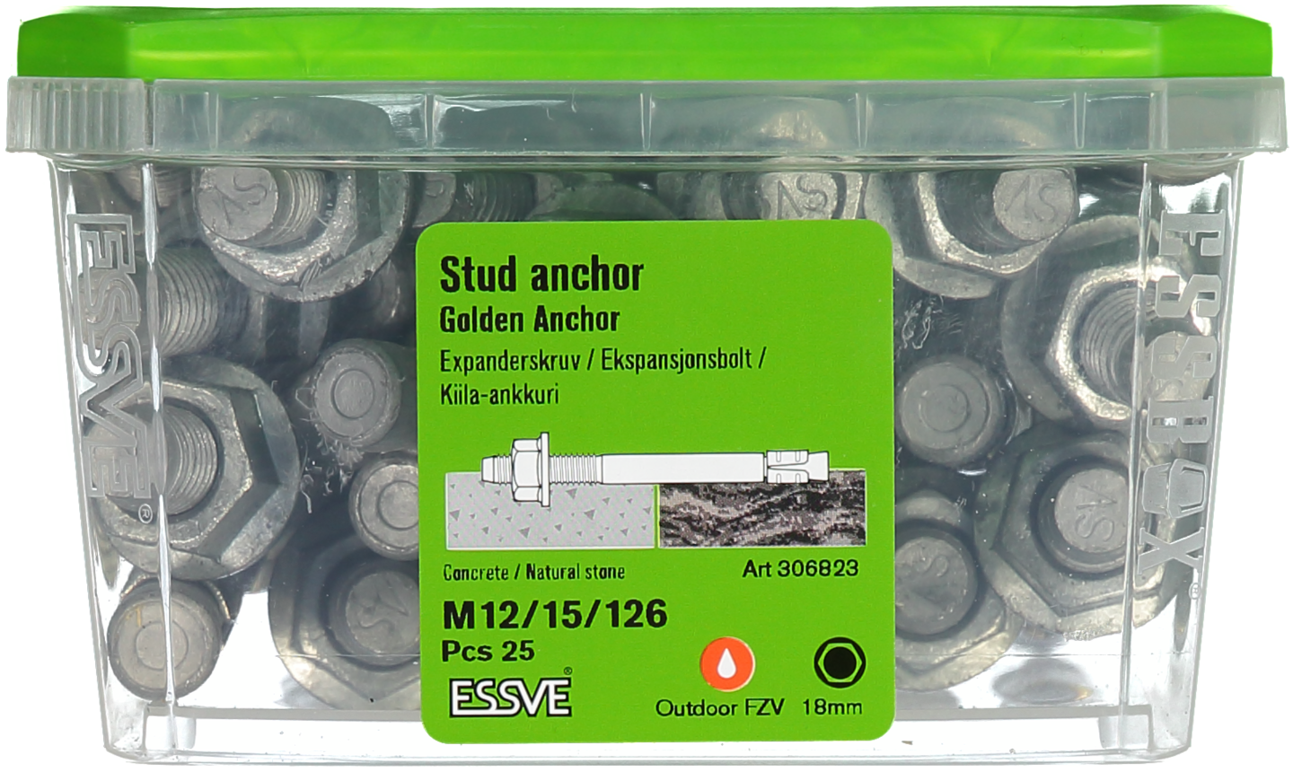 EXPANDER FZV M12X126 25ST GOLDEN ANCHOR