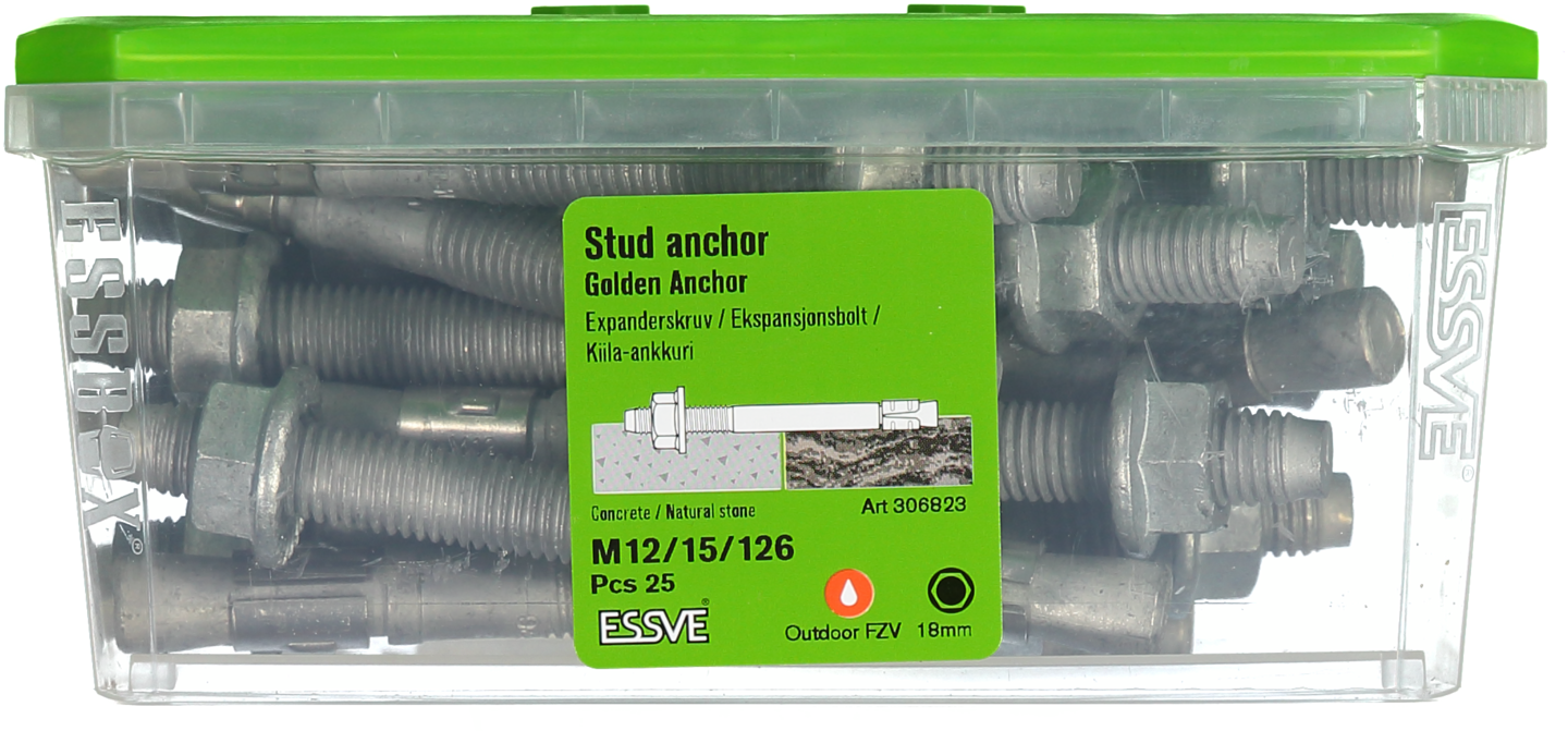 EXPANDER FZV M12X126 25ST GOLDEN ANCHOR