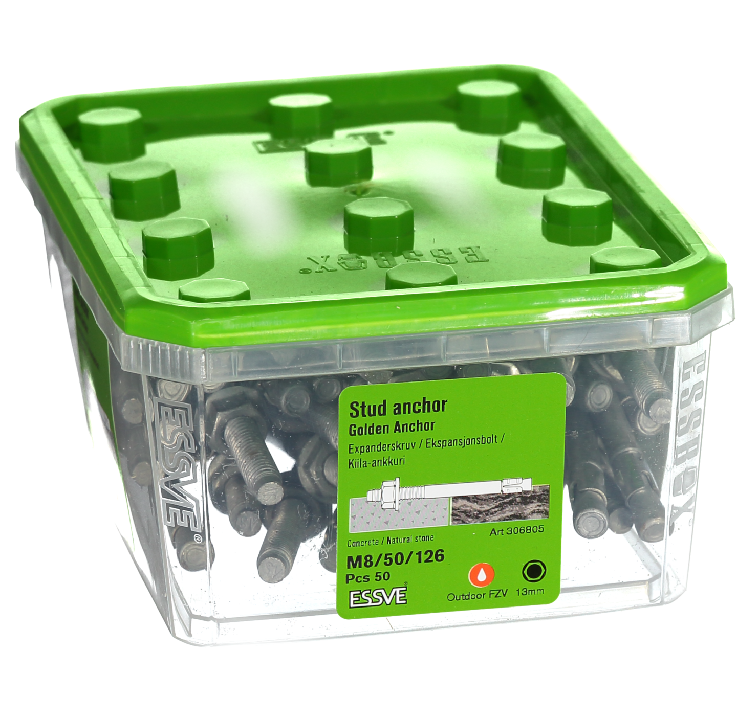 EXPANDER FZV M8X126 50ST GOLDEN ANCHOR