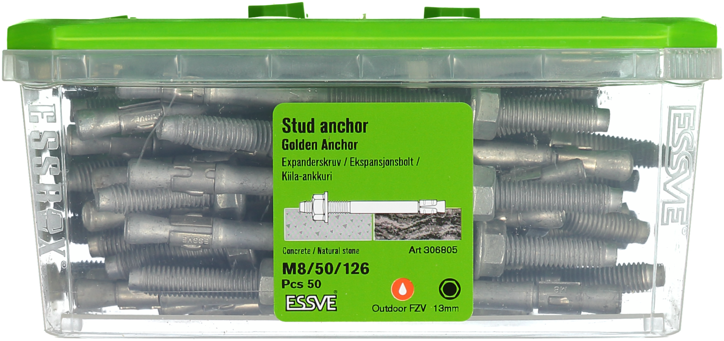 EXPANDER FZV M8X126 50ST GOLDEN ANCHOR