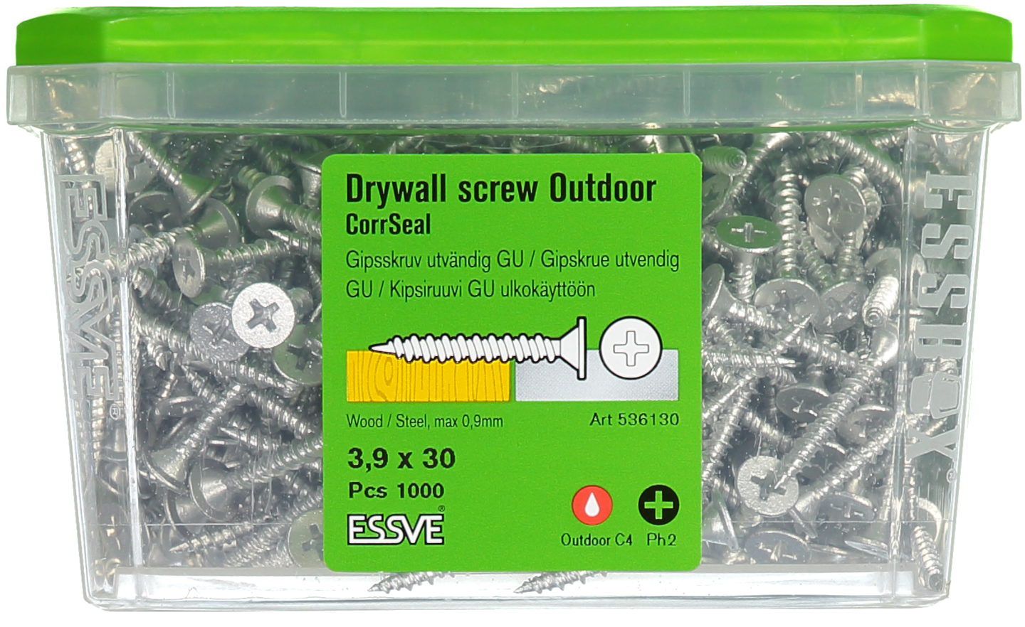 GIPSSKRUV UTV 3,9X30 TRÄ/STÅLREGEL 1000ST