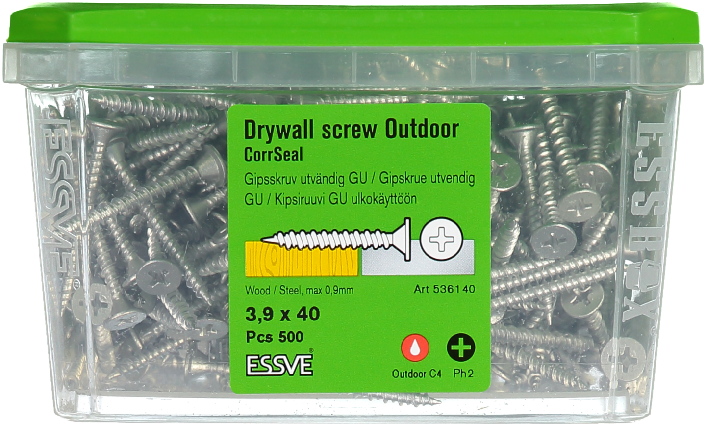 GIPSSKRUV GU K CS 3,9X40 500ST UTV TRÄ/STÅLREGEL