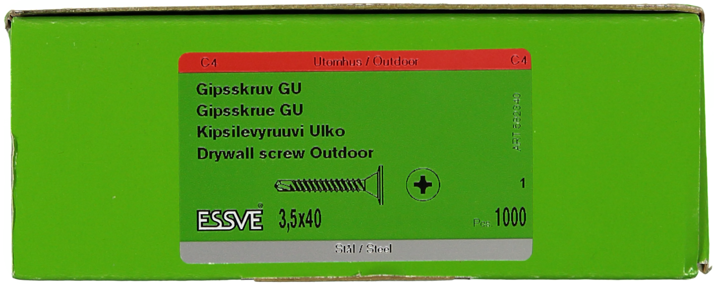 GIPSSKRUV GU B B CS 3,5X40 BANDAD 1000ST