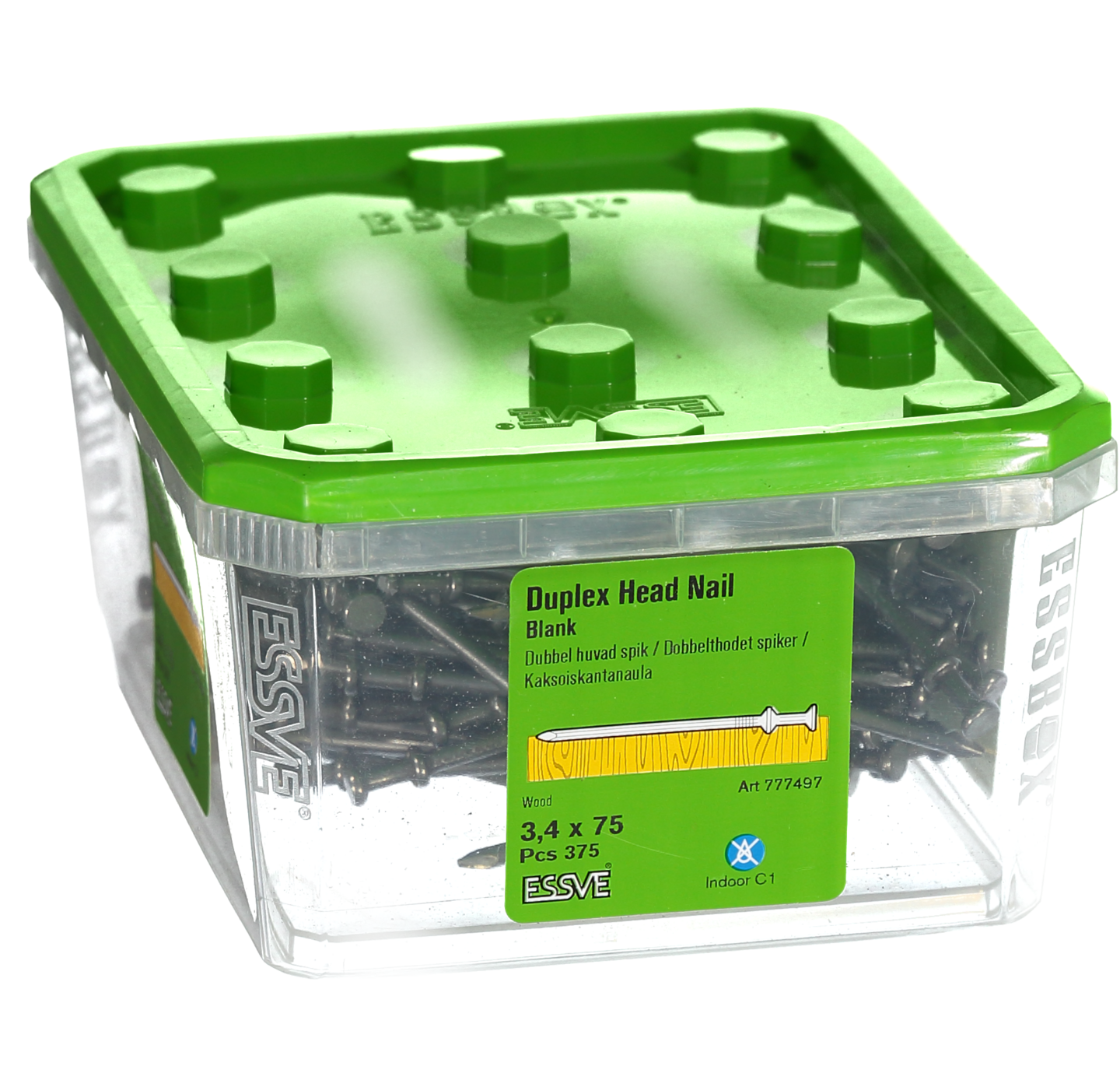 SPIK ESSVE DUBBELHUVUD RUND BL 3,4X75 375ST