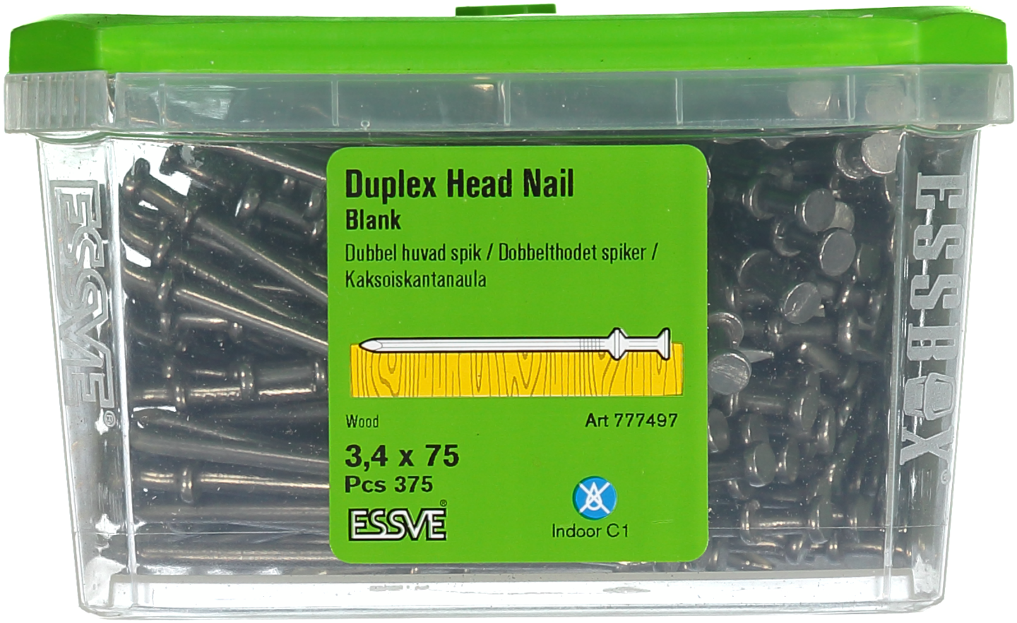 SPIK ESSVE DUBBELHUVUD RUND BL 3,4X75 375ST