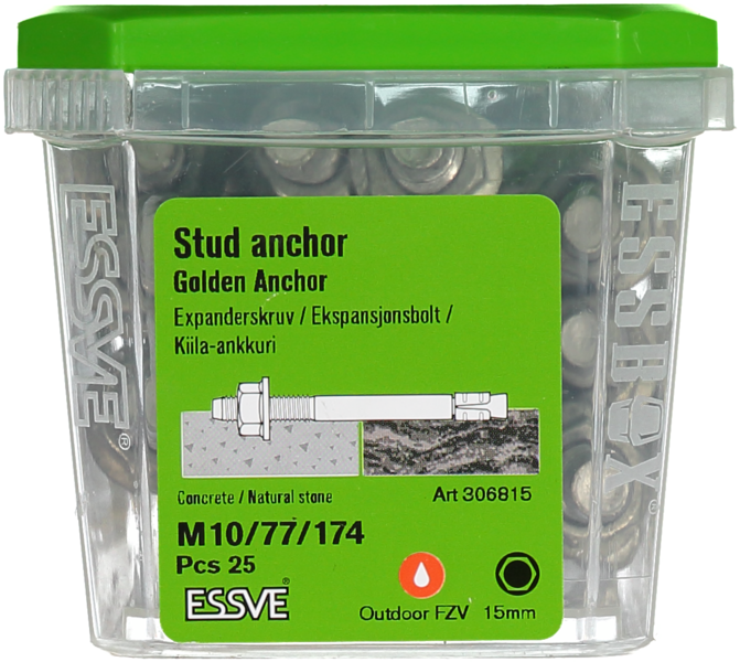 EXPANDER FZV M10X174 25ST GOLDEN ANCHOR