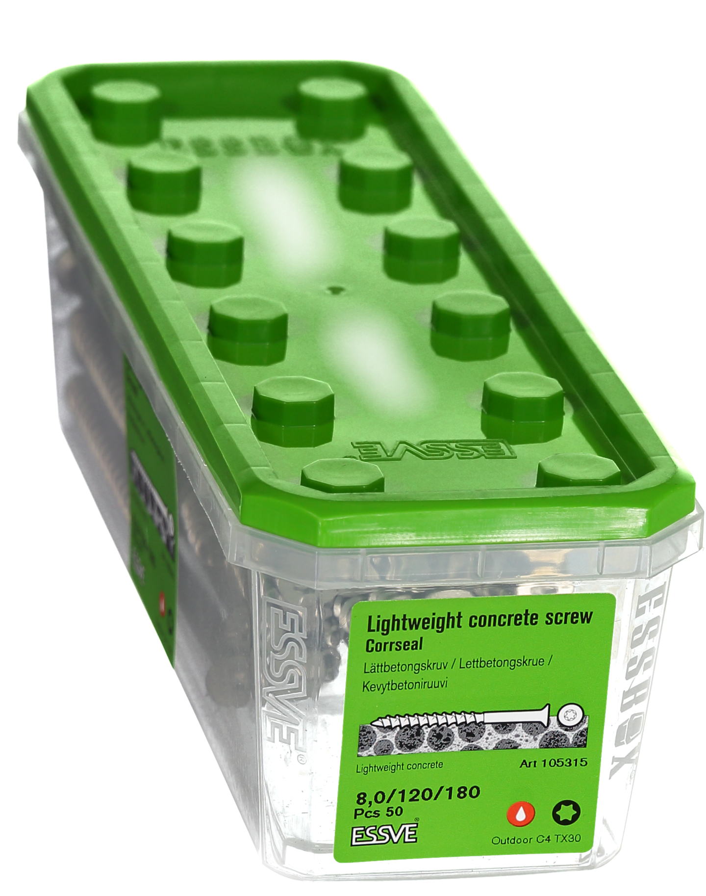 LÄTTBETONGSKRUV CS 8X180 50ST FÖRSÄNKT SKALLE