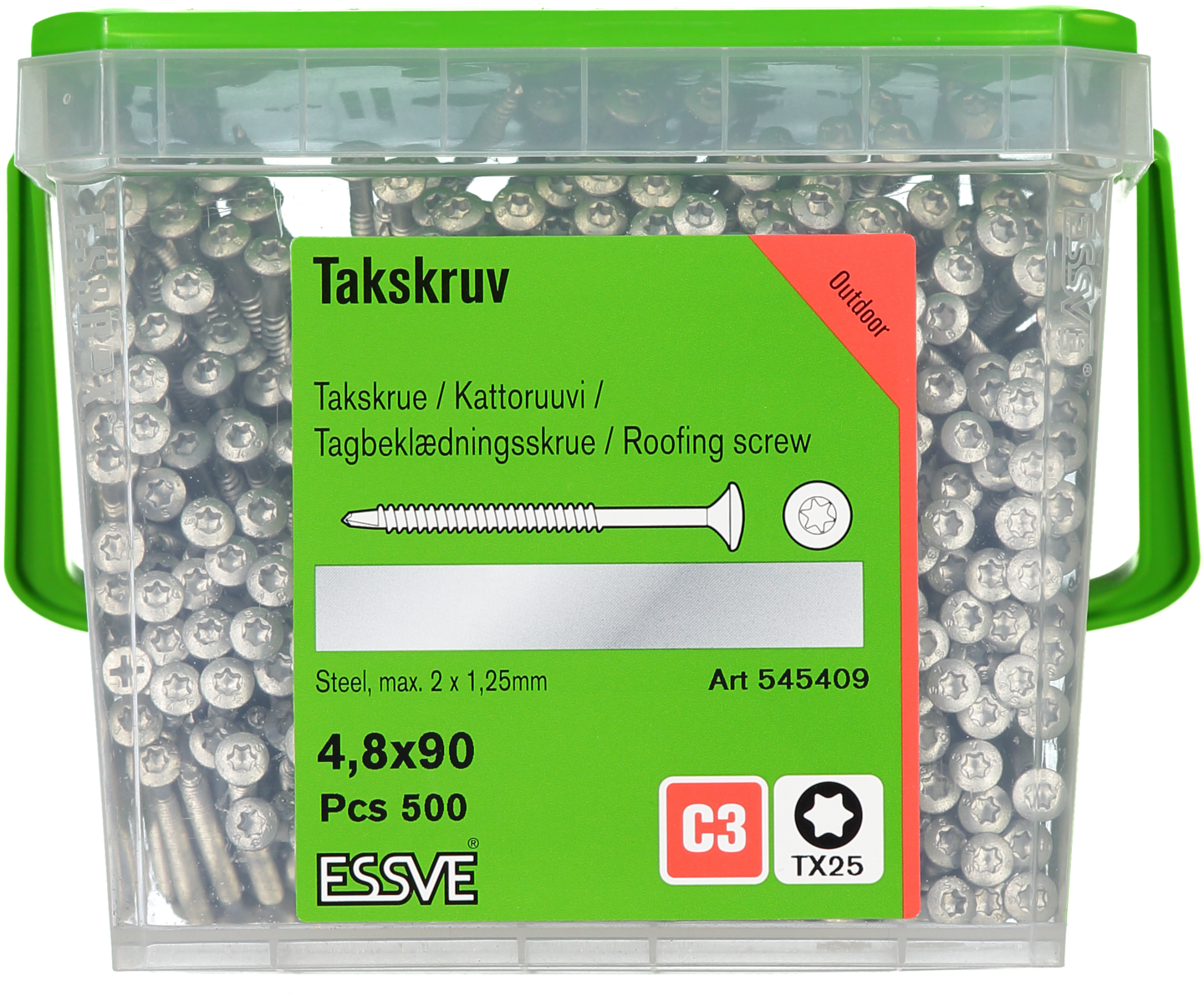 TAKSKRUV BORRSPETS SENT 4,8X90 500ST