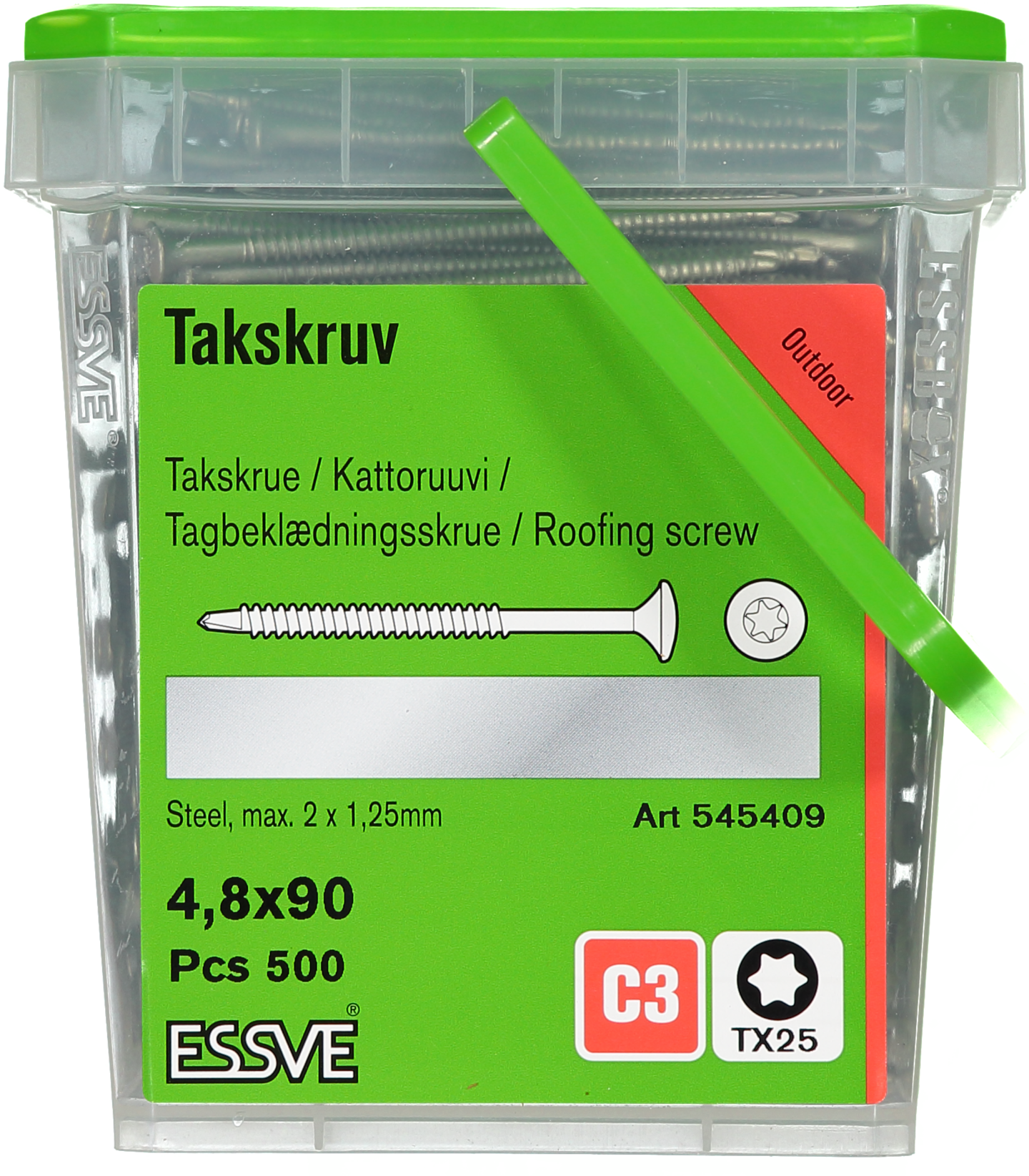 TAKSKRUV BORRSPETS SENT 4,8X90 500ST