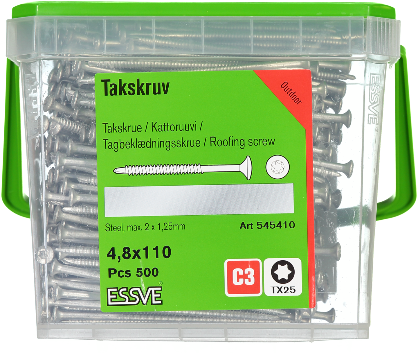TAKSKRUV BORRSPETS SENT4,8X110 500ST