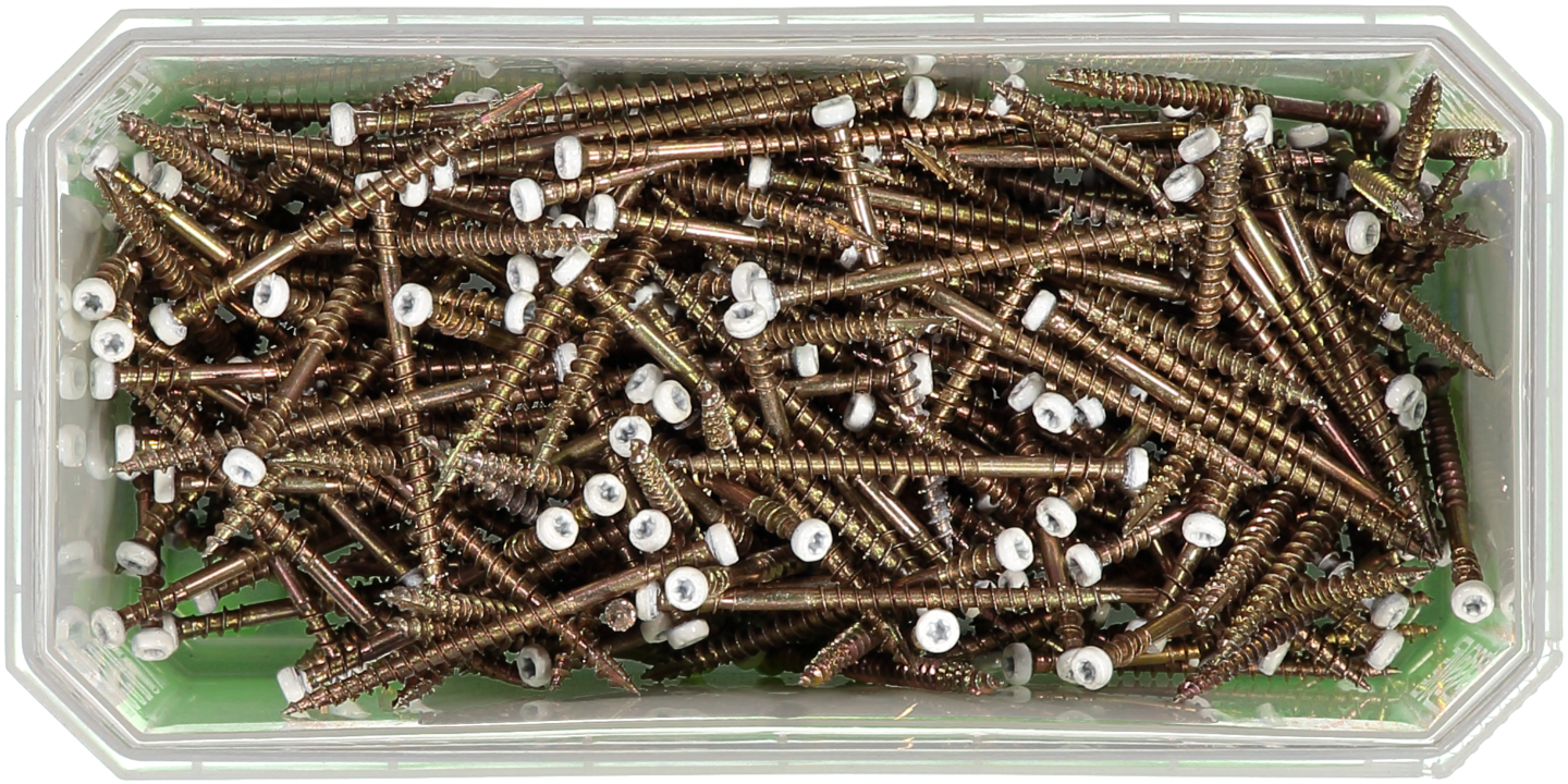 SOCKELSKRUV VIT 3,9X57 250ST TRÄ/STÅLREGEL