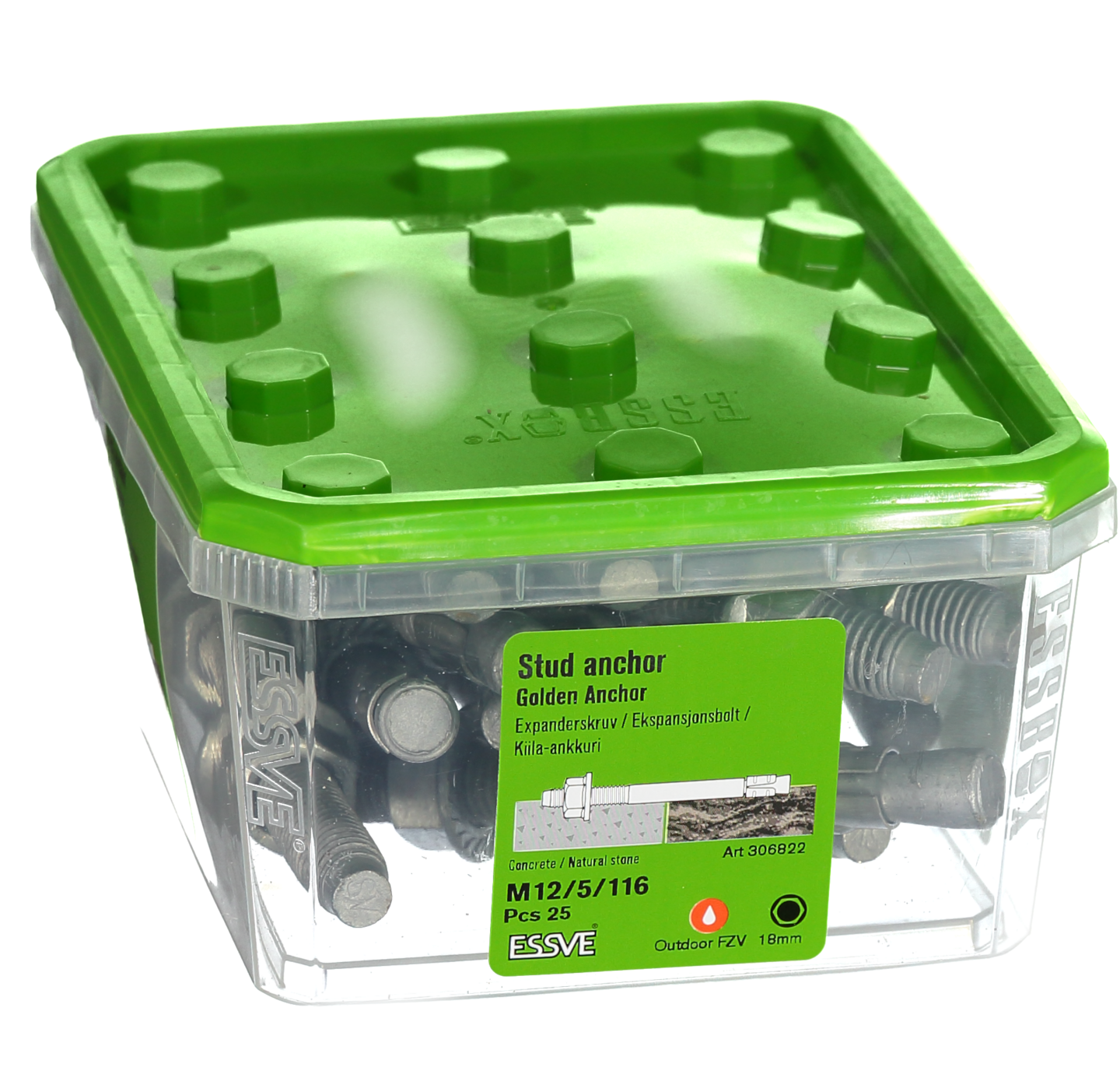 EXPANDER FZV M12X116 25ST GOLDEN ANCHOR