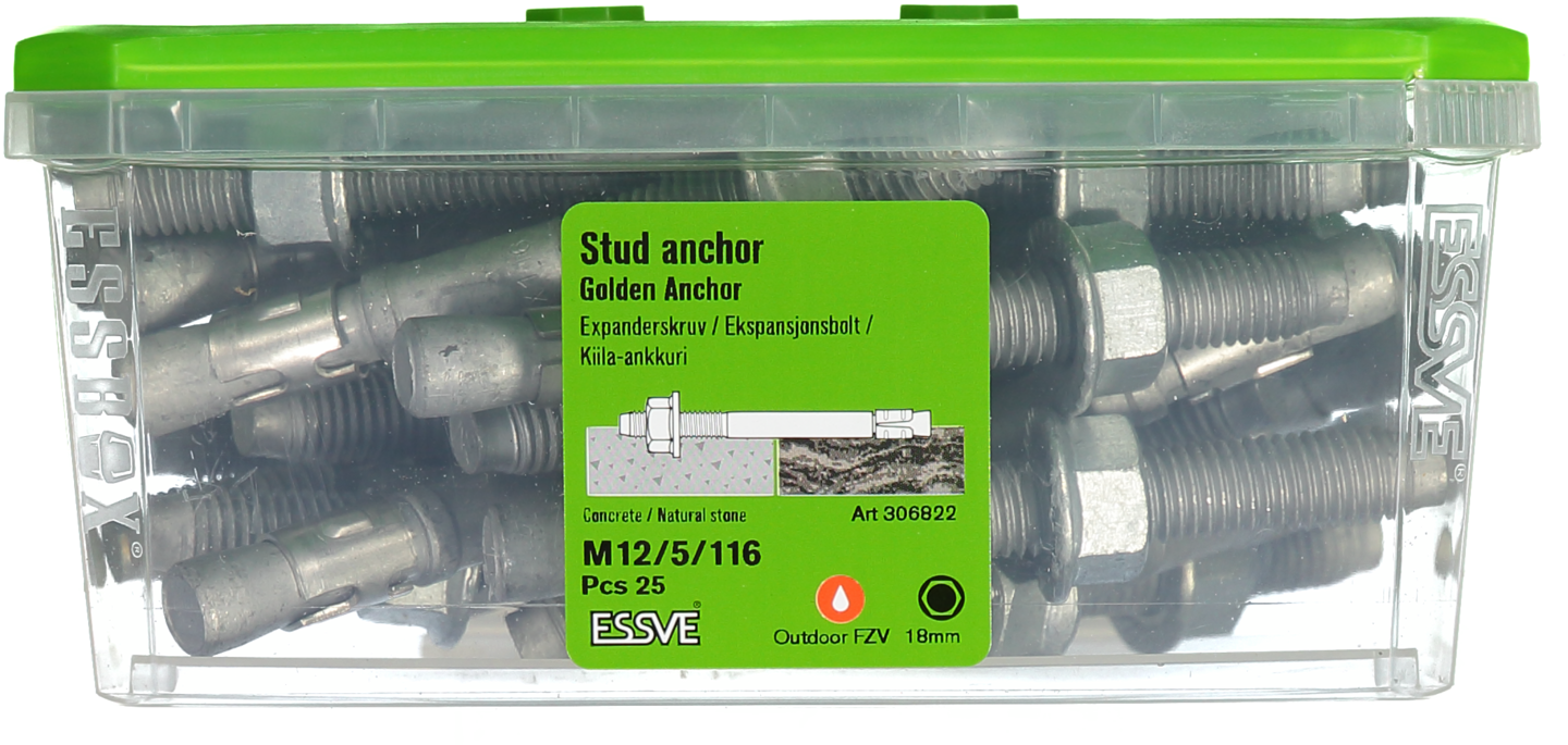 EXPANDER FZV M12X116 25ST GOLDEN ANCHOR