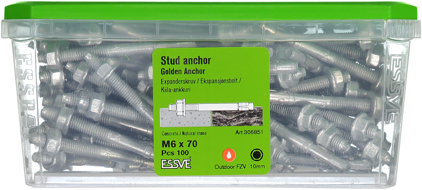 EXPANDER FZV M6X70 100ST GOLDEN ANCHOR