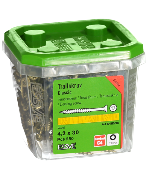 TRALLSKRUV CS 4,2X30MM 250ST TX20 TRÄREGEL