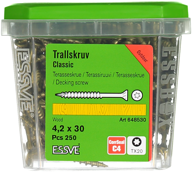 TRALLSKRUV CS 4,2X30MM 250ST TX20 TRÄREGEL