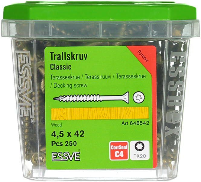 TRALLSKRUV CS 4,5X42MM 250ST TX20 TRÄREGEL