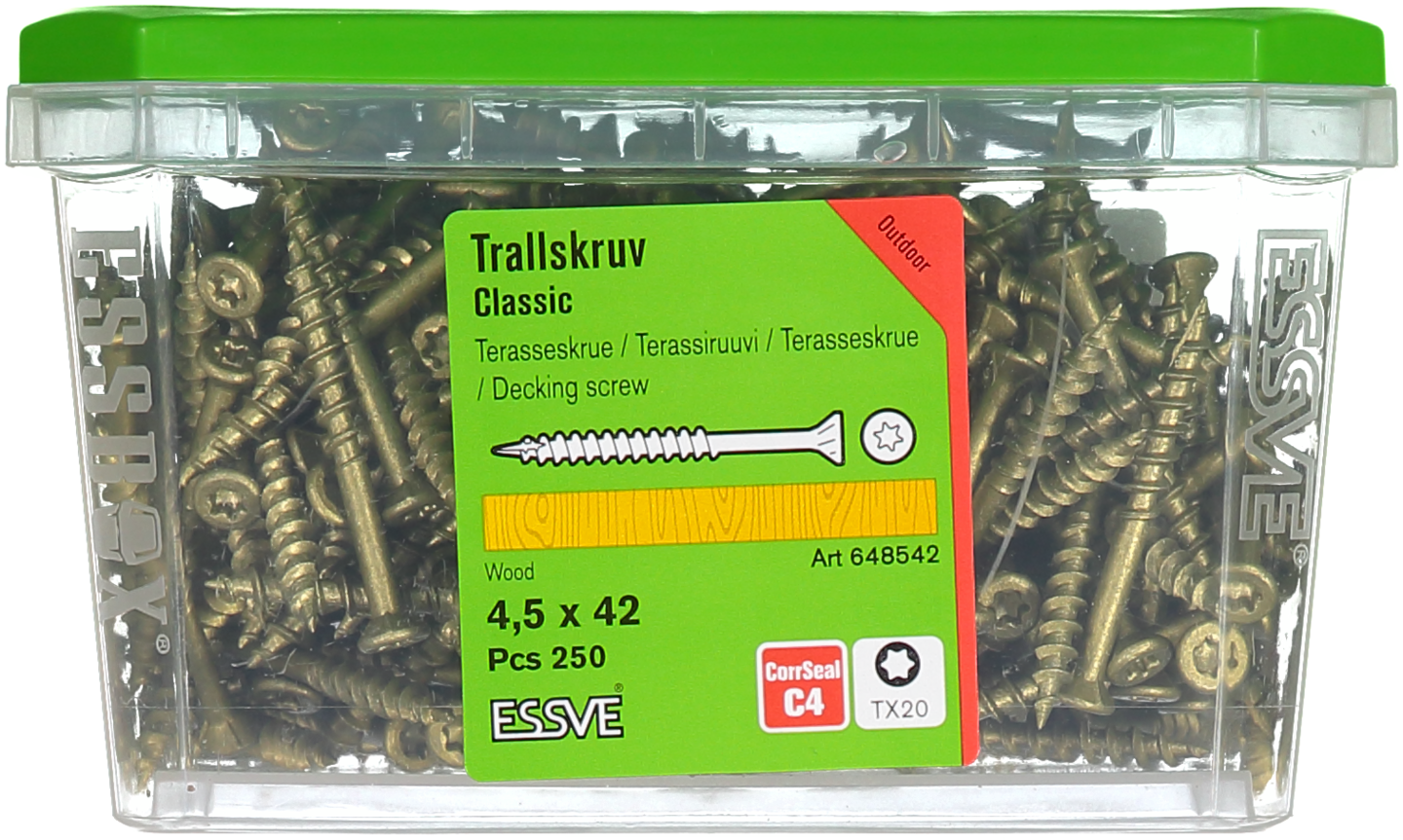 TRALLSKRUV CS 4,5X42MM 250ST TX20 TRÄREGEL