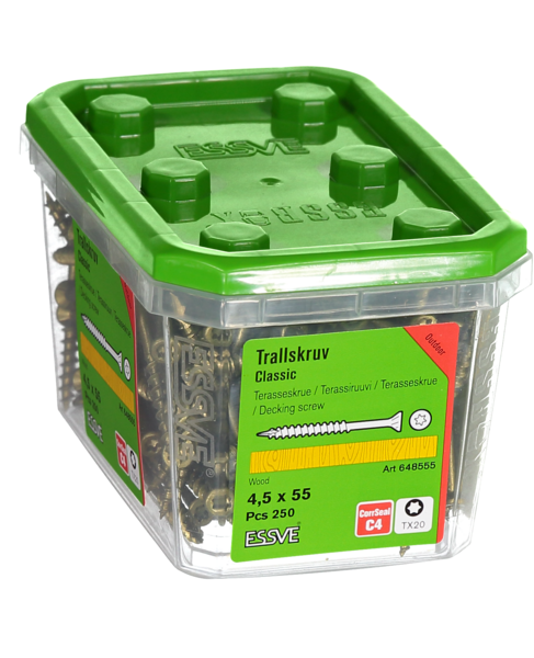 TRALLSKRUV CS 4,5X55MM 250ST TX20 TRÄREGEL