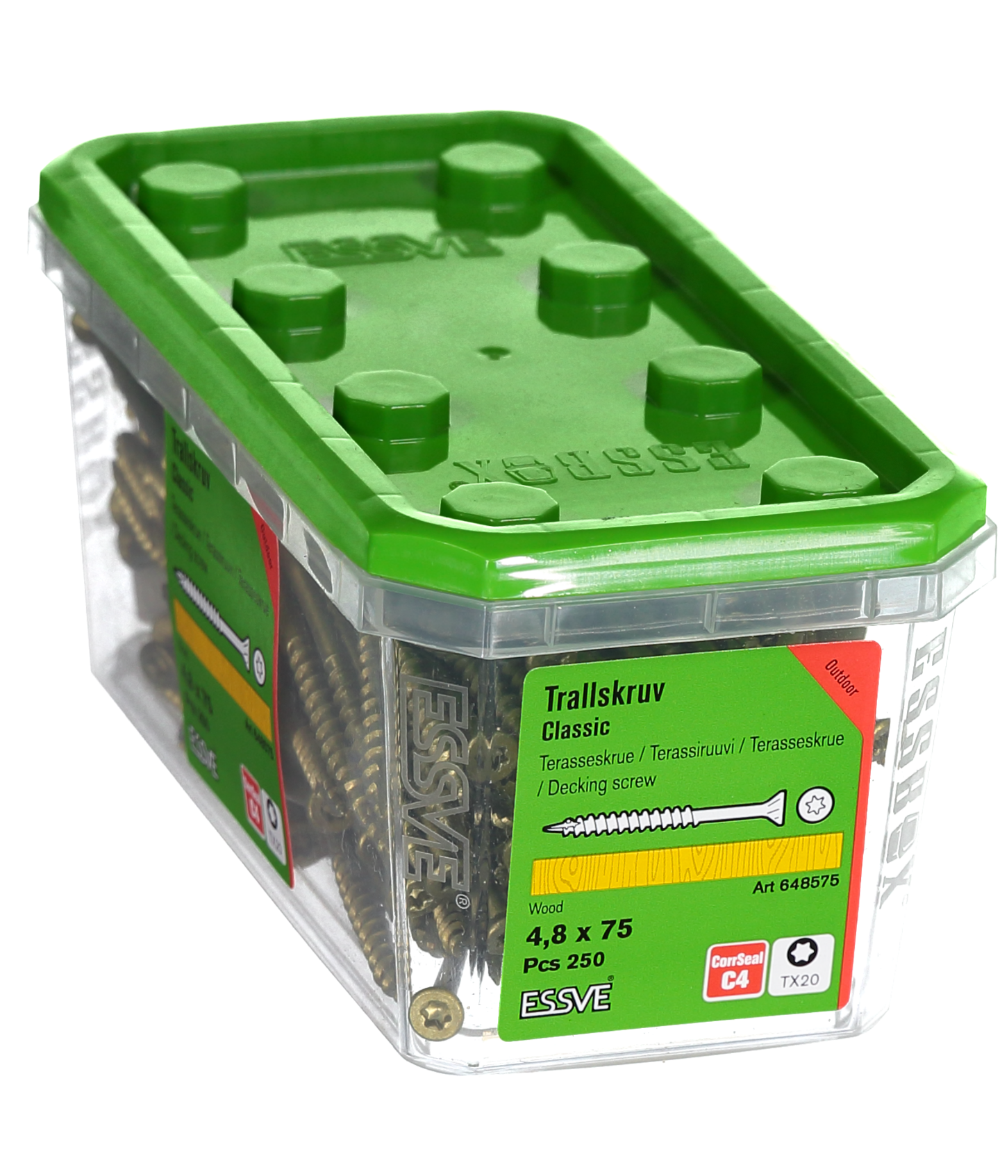 TRALLSKRUV CS 4,8X75MM 250ST TX20 TRÄREGEL