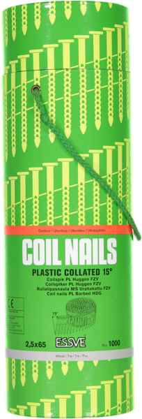 SPIK ESSVE COIL PLASTBAND 15GR HUGGEN FZV 2,5X65 1000ST