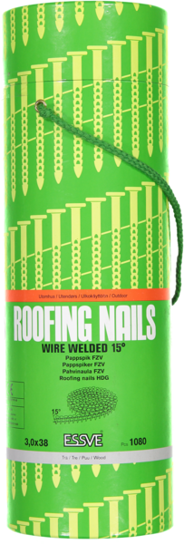 PAPPSPIK 15° 3,0X38MM 1080ST RULLBANDAD VARMFÖRZINKAD (FZV)