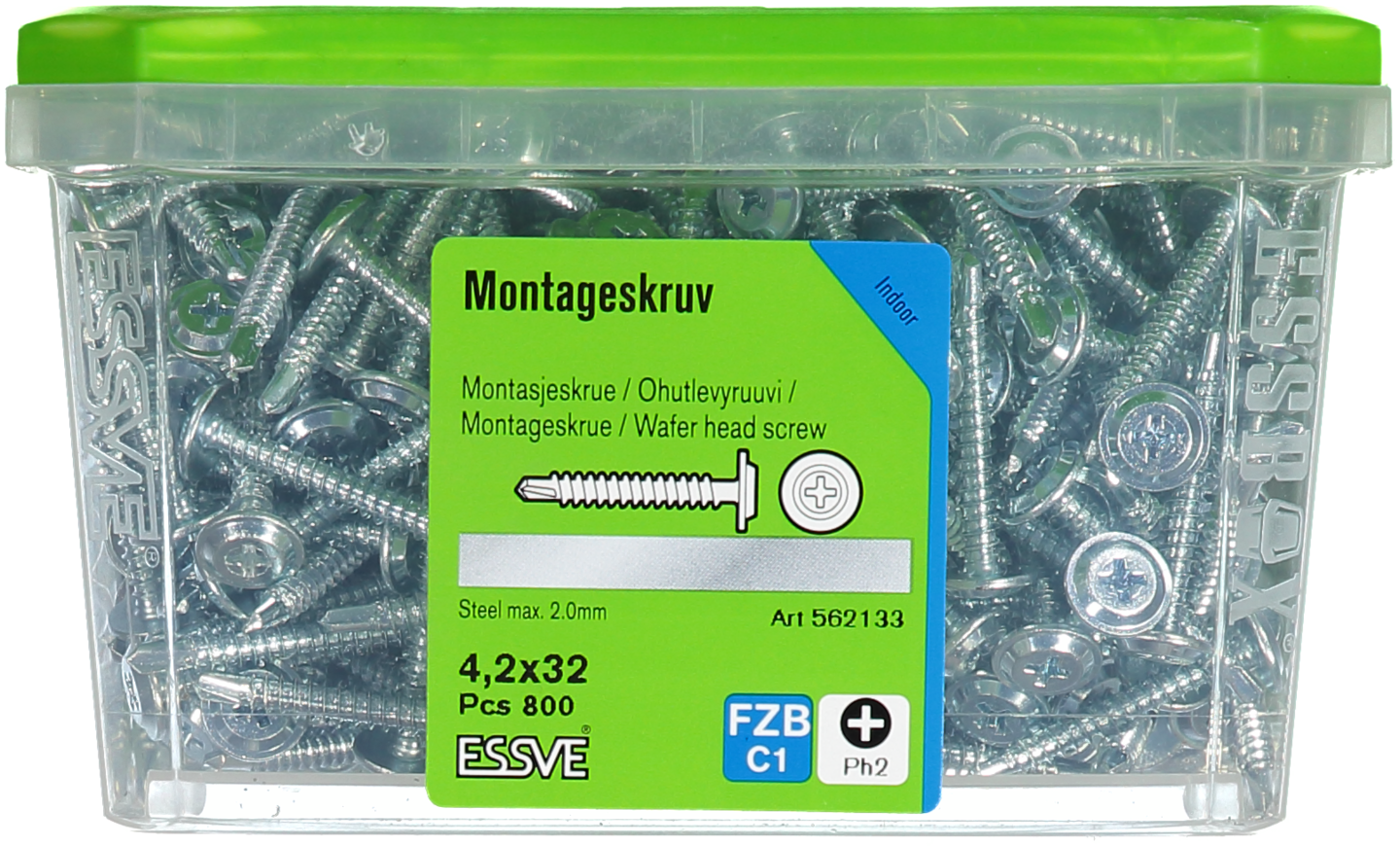 MONTAGESKRUV ESSVE MED BORRSPETS PH2 FZB 4,2X32 800ST