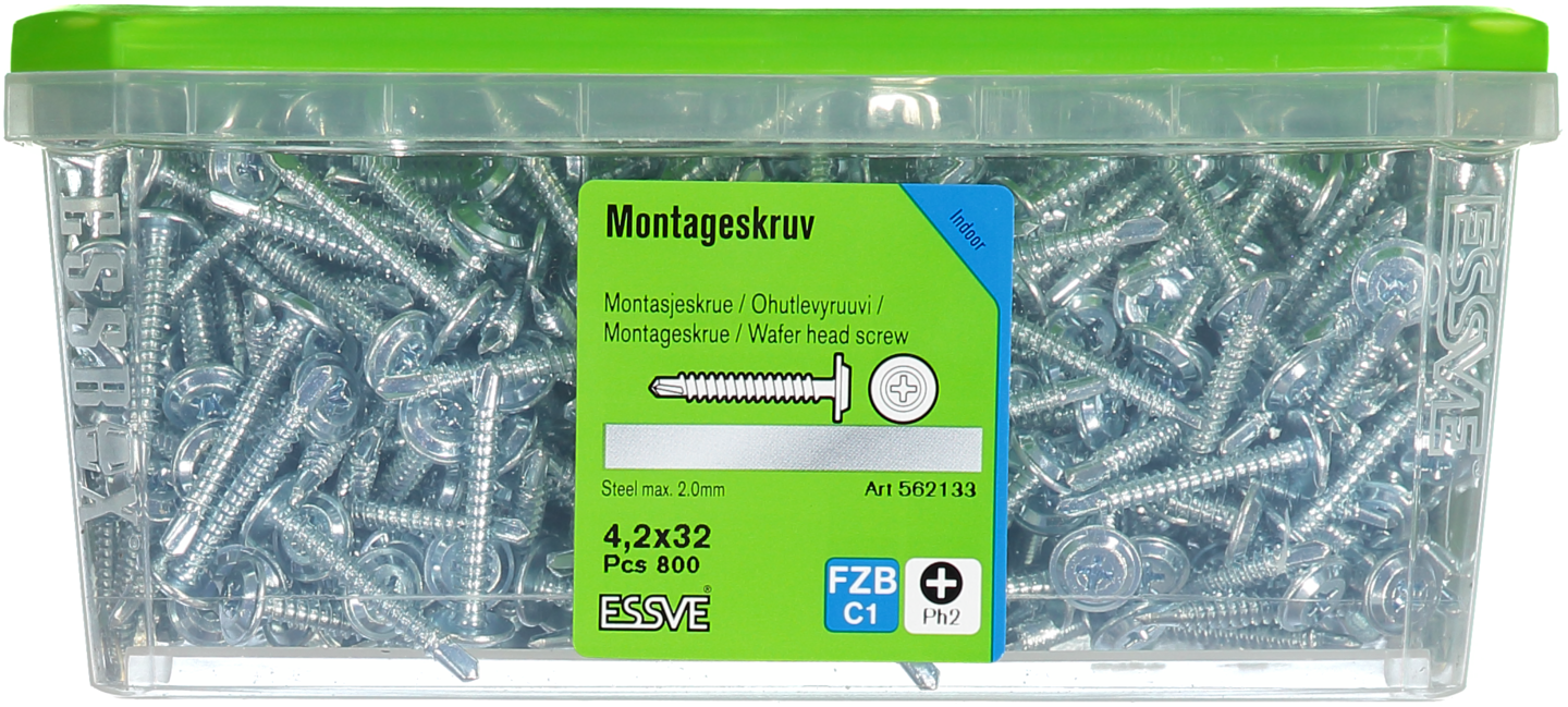 MONTAGESKRUV ESSVE MED BORRSPETS PH2 FZB 4,2X32 800ST