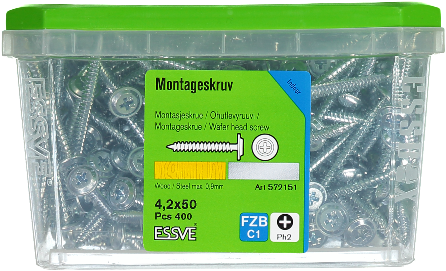 MONTAGESKRUV ESSVE MED VASS SPETS PH2 FZB 4,2X50 400ST