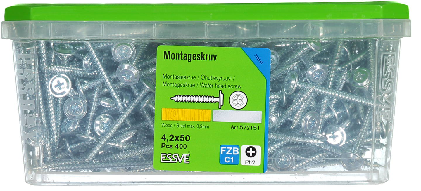MONTAGESKRUV ESSVE MED VASS SPETS PH2 FZB 4,2X50 400ST