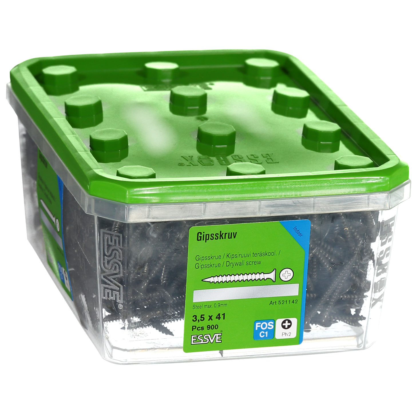 GIPSSKRUV PH2 FO 3,5X41MM STÅLREGEL 900ST