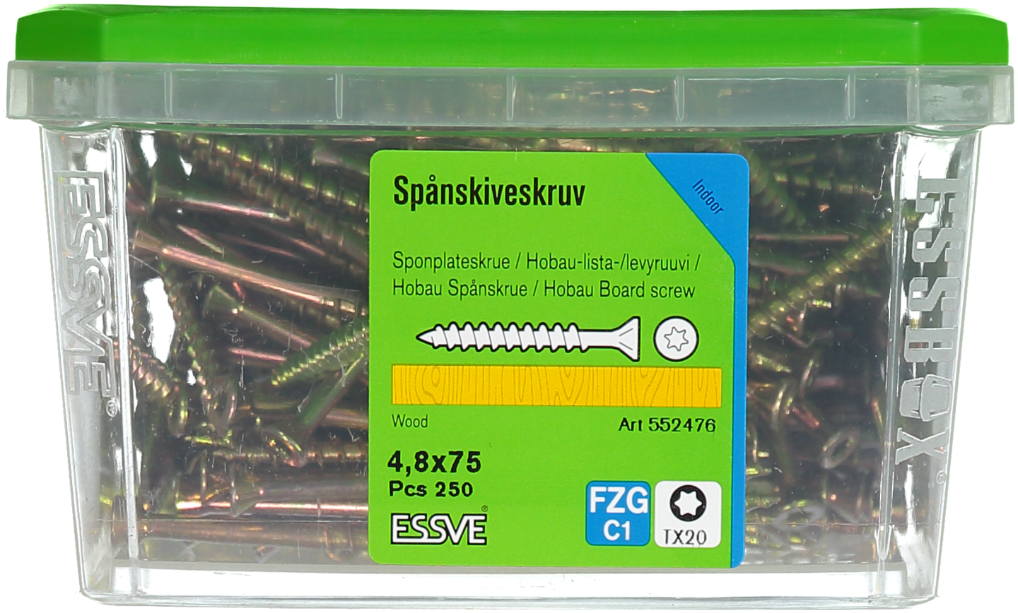 SKRUV ESSVE HOBAU TX20 GULKROM 4,8X75 250ST