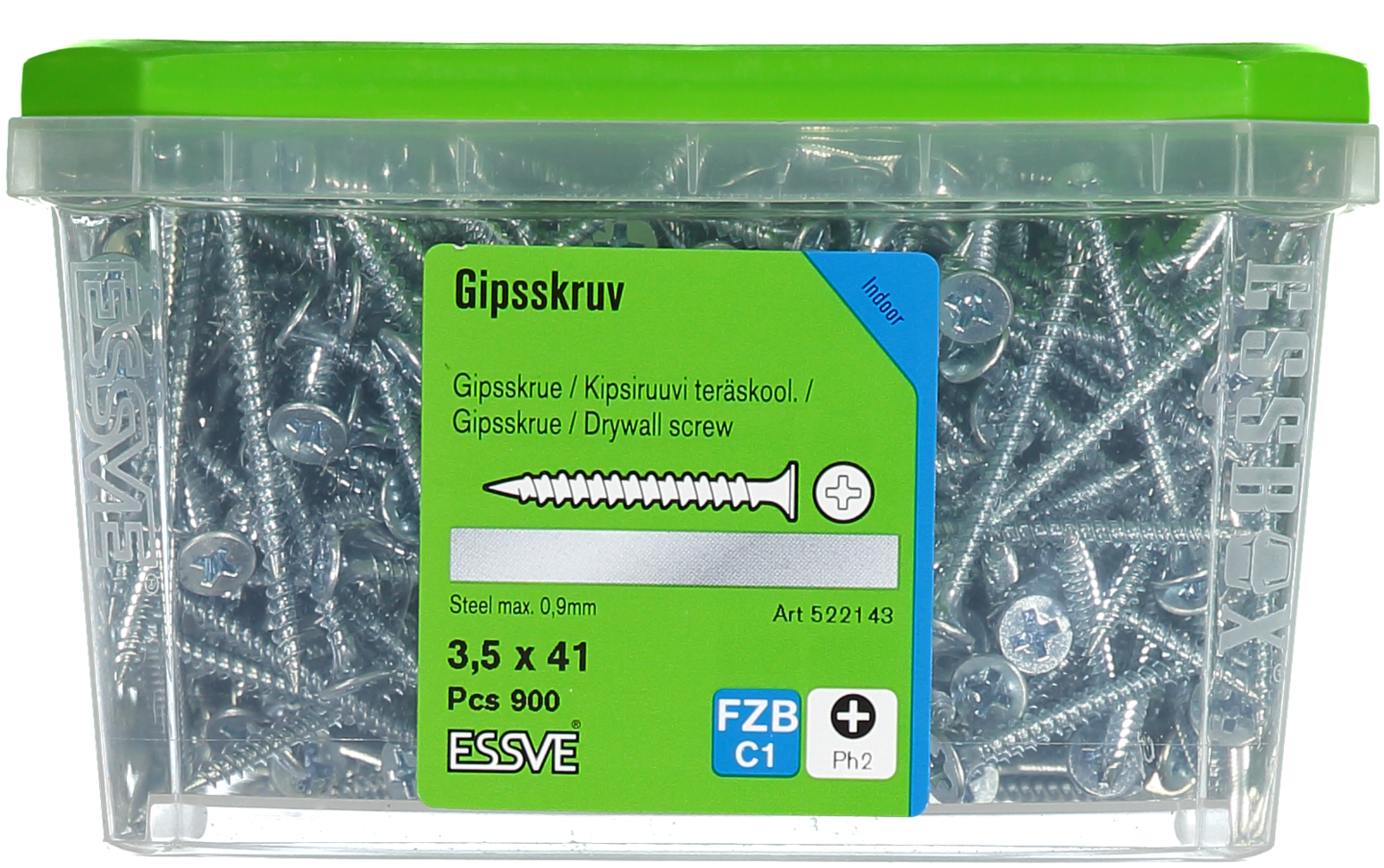 GIPSSKRUV STÅL 3,5X41MM 900ST STÅLREGEL BLANKFÖRZINKAD