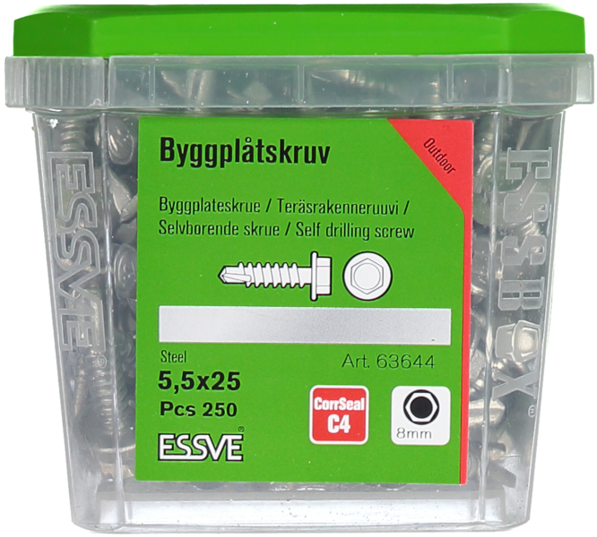 PLÅTSKRUV BS 6K FL CORRSEAL 5,5X25 250ST