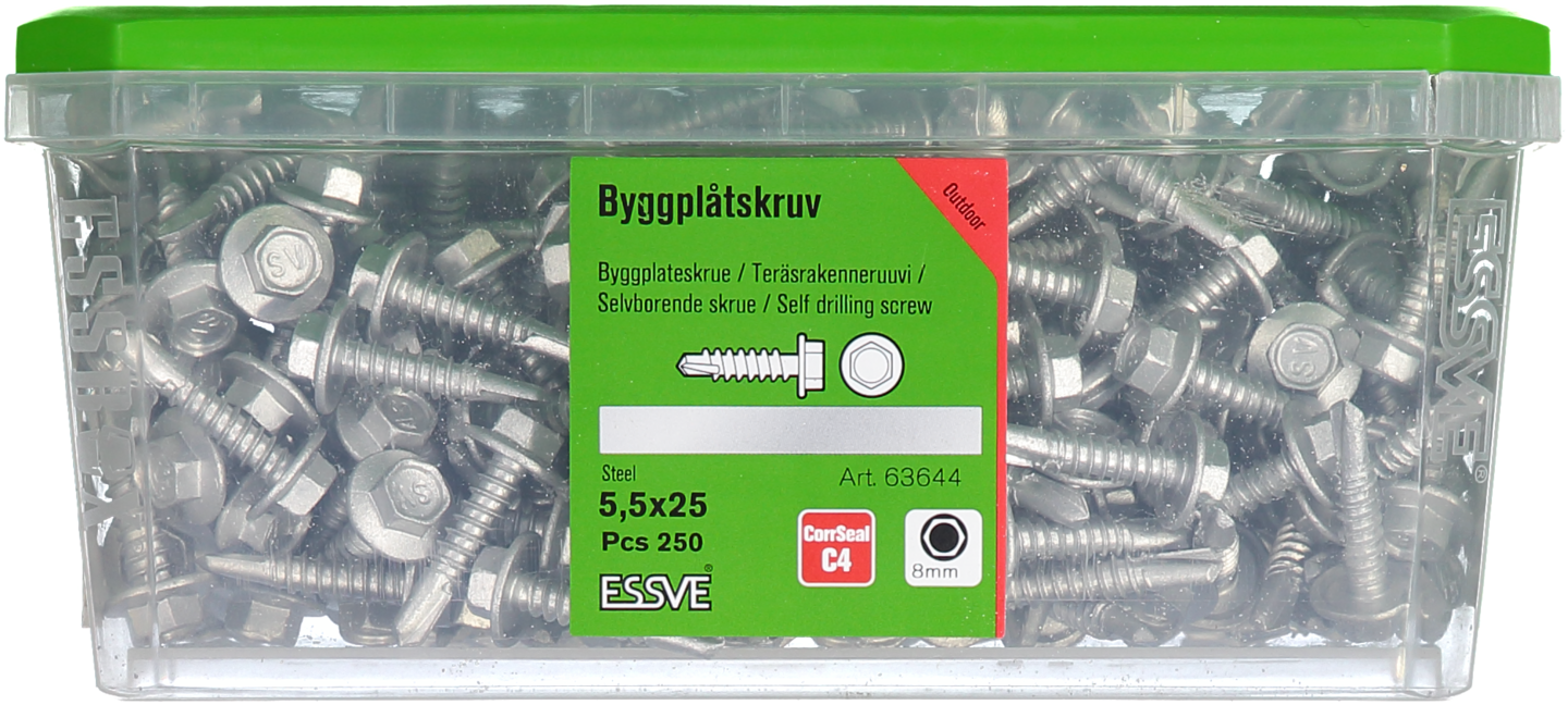 PLÅTSKRUV BS 6K FL CORRSEAL 5,5X25 250ST