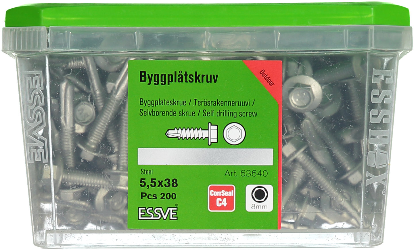 PLÅTSKRUV BS 6K FL CORRSEAL 5,5X38 200ST