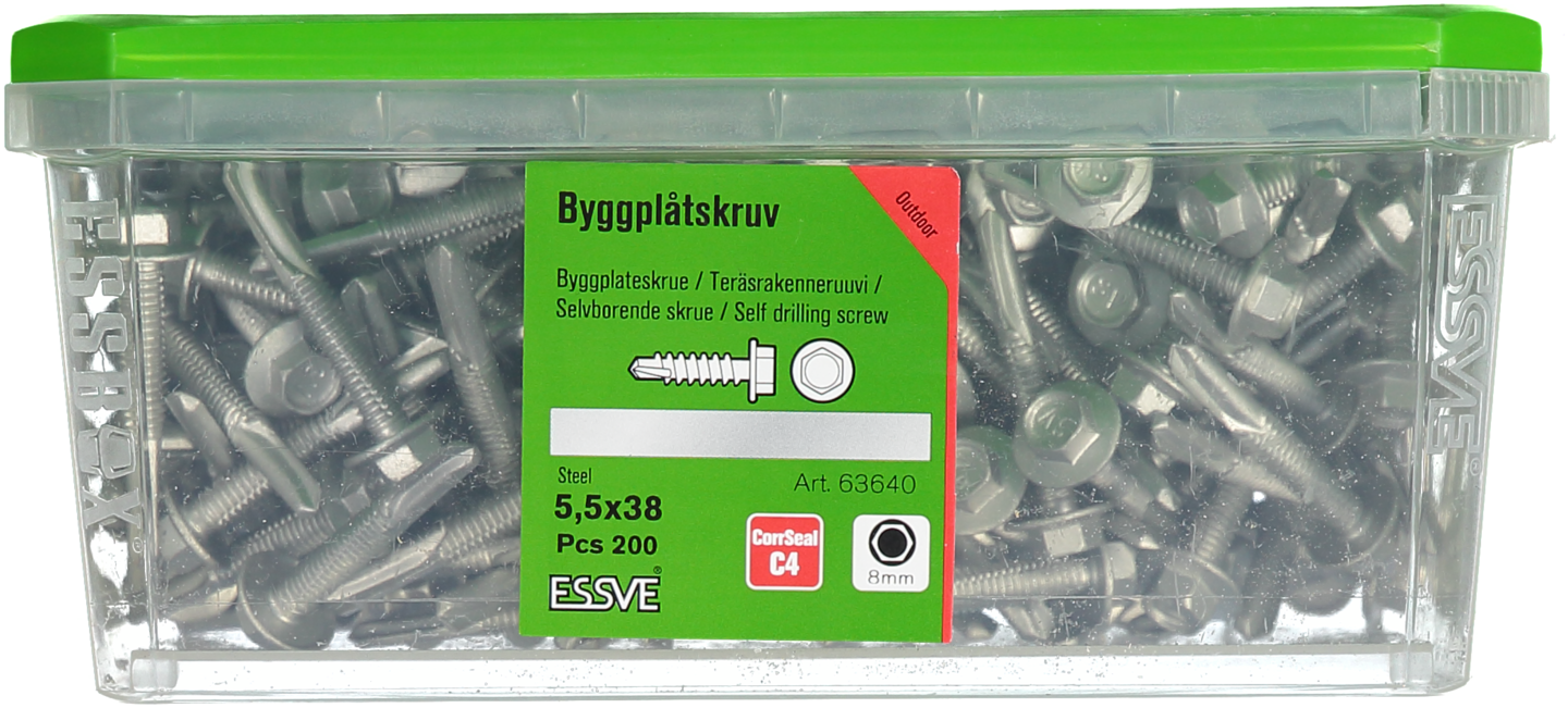 PLÅTSKRUV BS 6K FL CORRSEAL 5,5X38 200ST