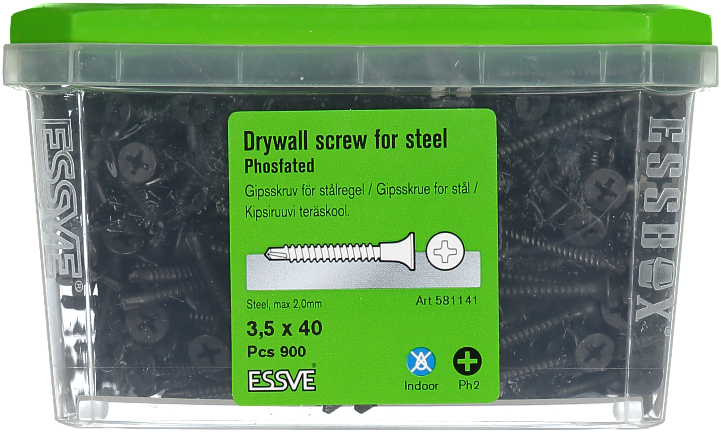 GIPSSKRUV BS PH2 FO 3,5X40MM 900ST