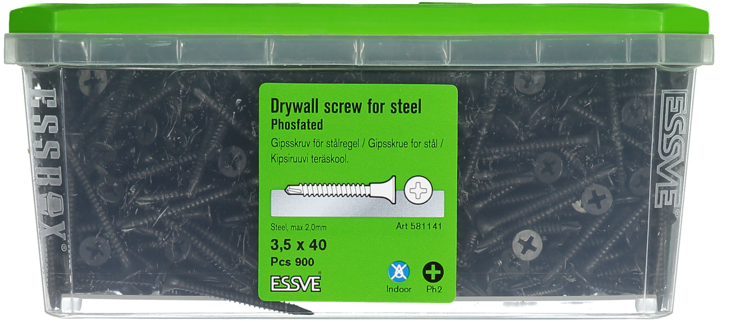 GIPSSKRUV BS PH2 FO 3,5X40MM 900ST
