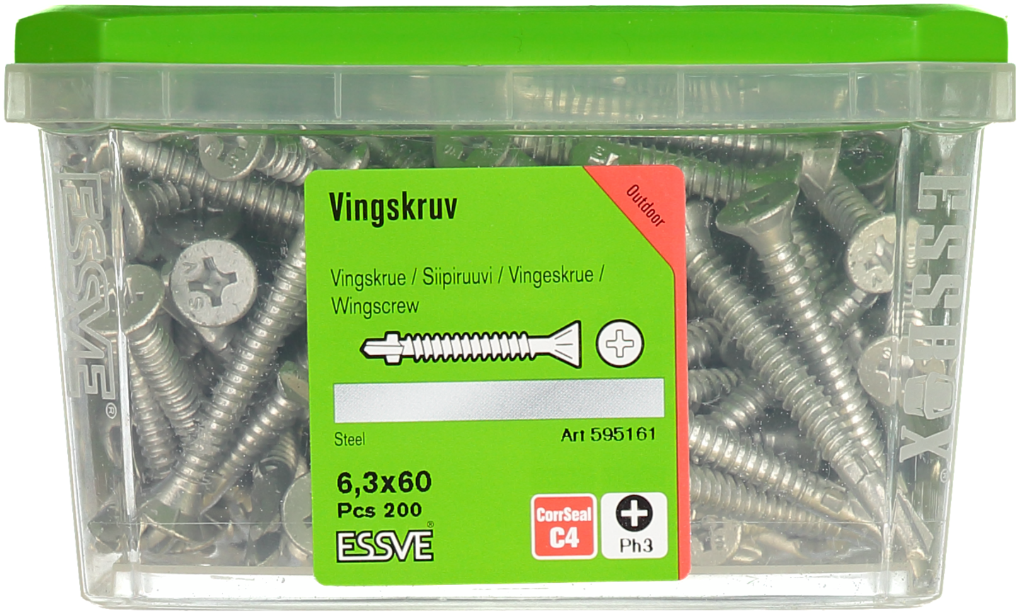 VINGSKRUV FS CORRSEAL 6,3X60 200ST