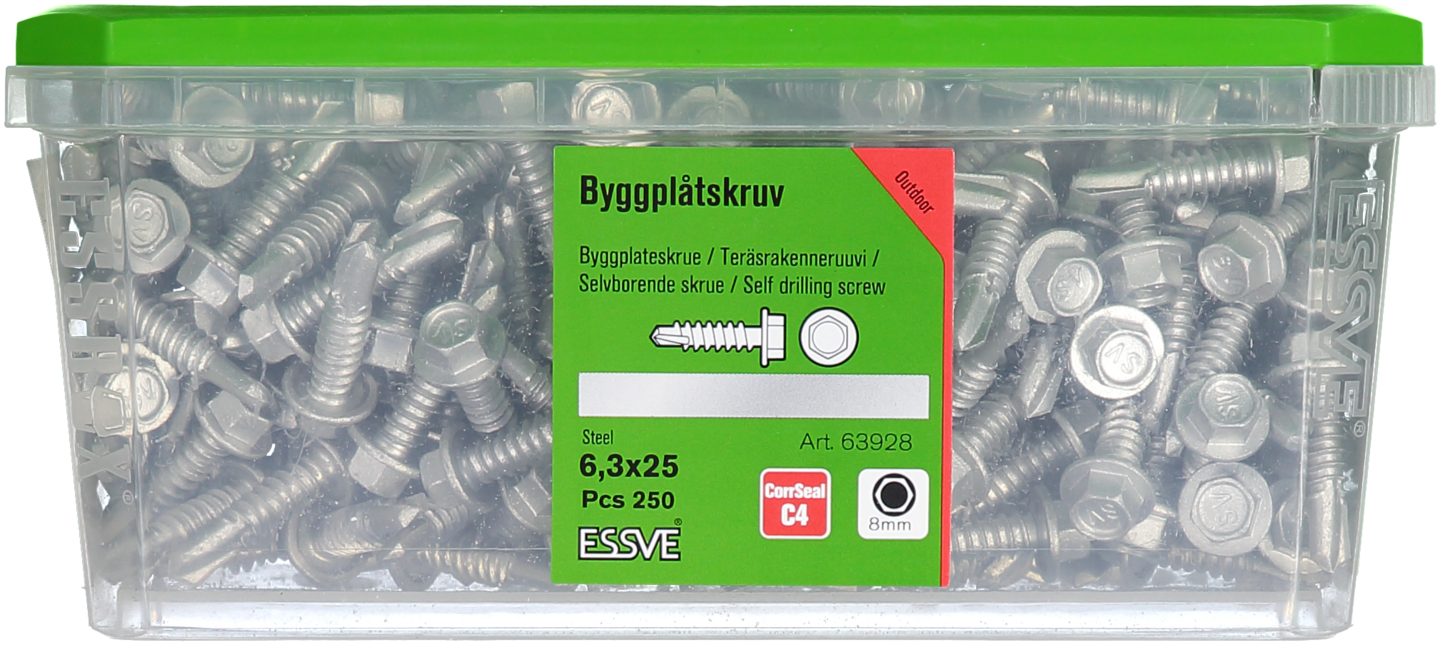 PLÅTSKRUV ESSVE BS 6K CORRSEAL, 6,3X25 250ST