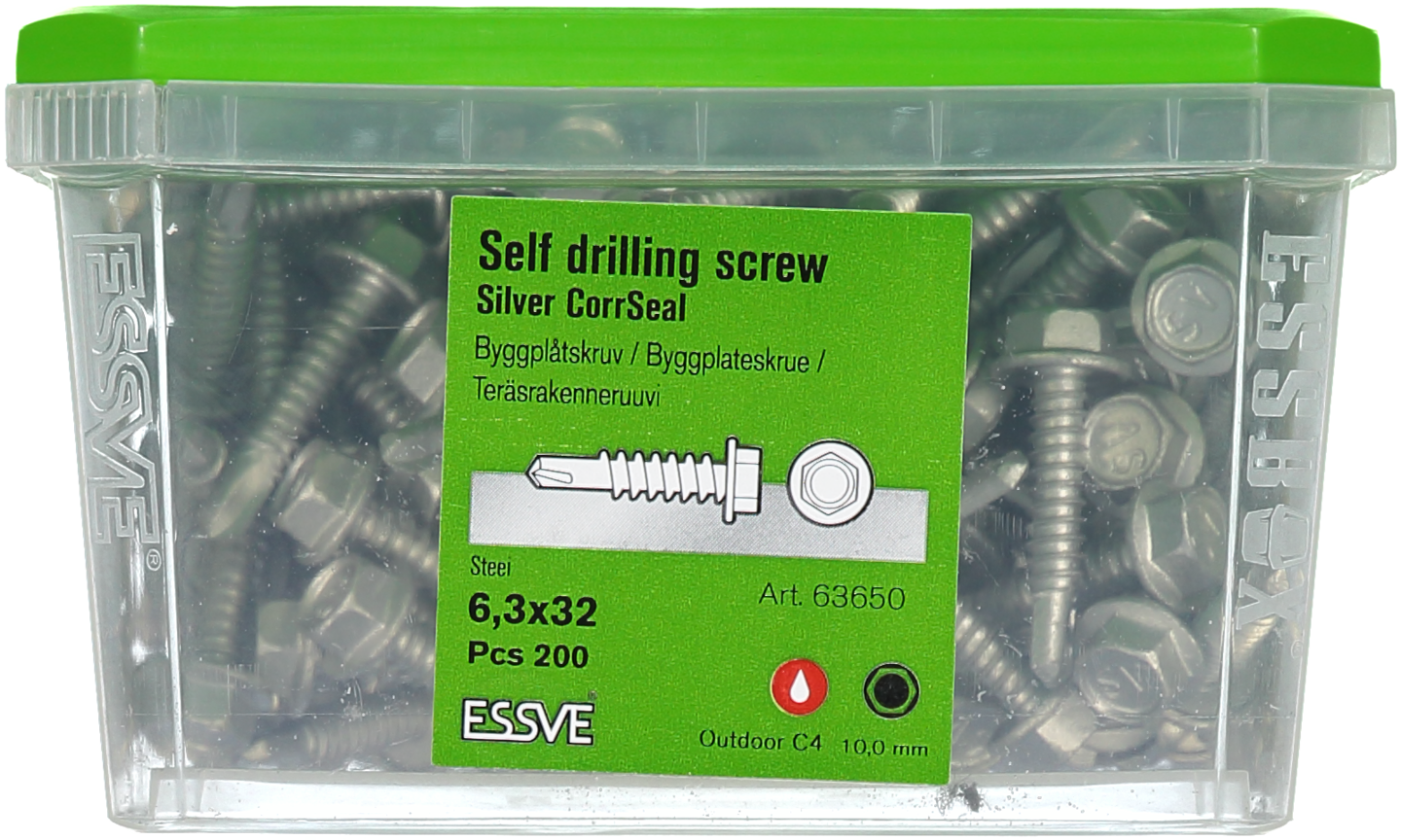 PLÅTSKRUV BS 6K FLÄNS CORRSEAL 6,3X32 200ST