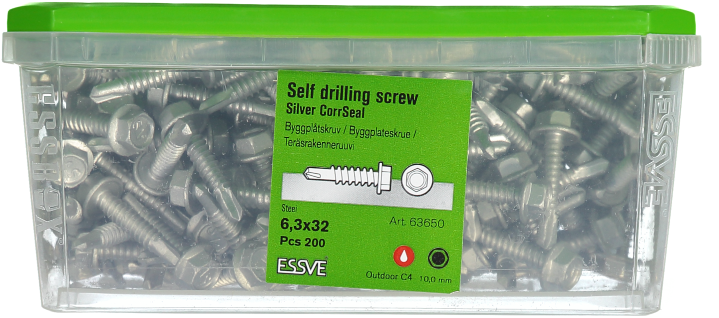 PLÅTSKRUV BS 6K FLÄNS CORRSEAL 6,3X32 200ST