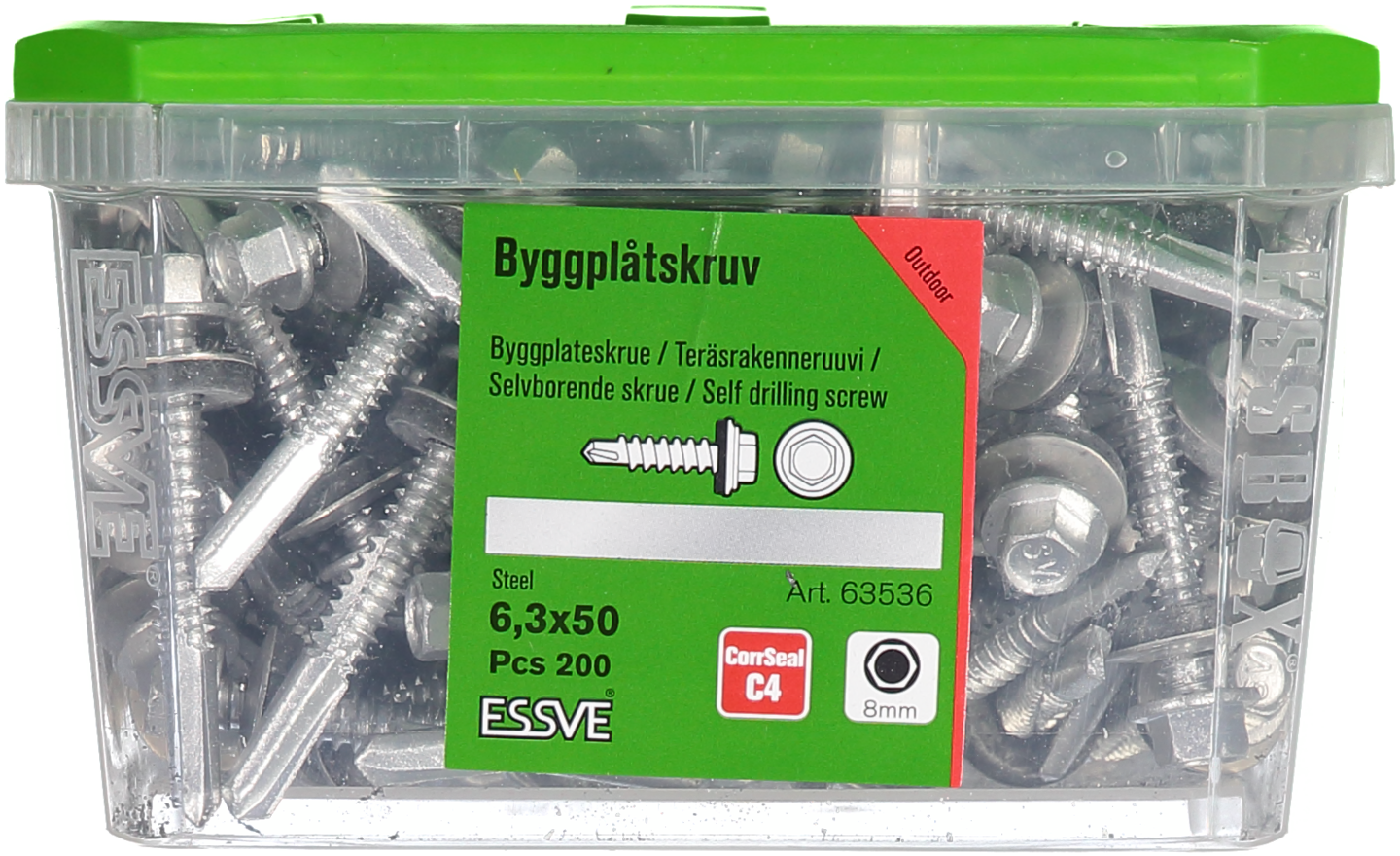 PLÅTSKRUV BS 6K BR CORRSEAL 6,3X50 200ST