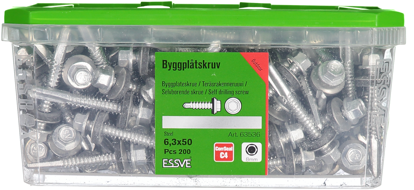 PLÅTSKRUV BS 6K BR CORRSEAL 6,3X50 200ST