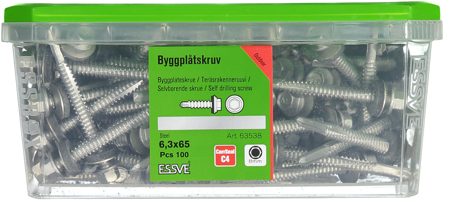 PLÅTSKRUV BS 6K BR CORRSEAL 6,3X65 100ST