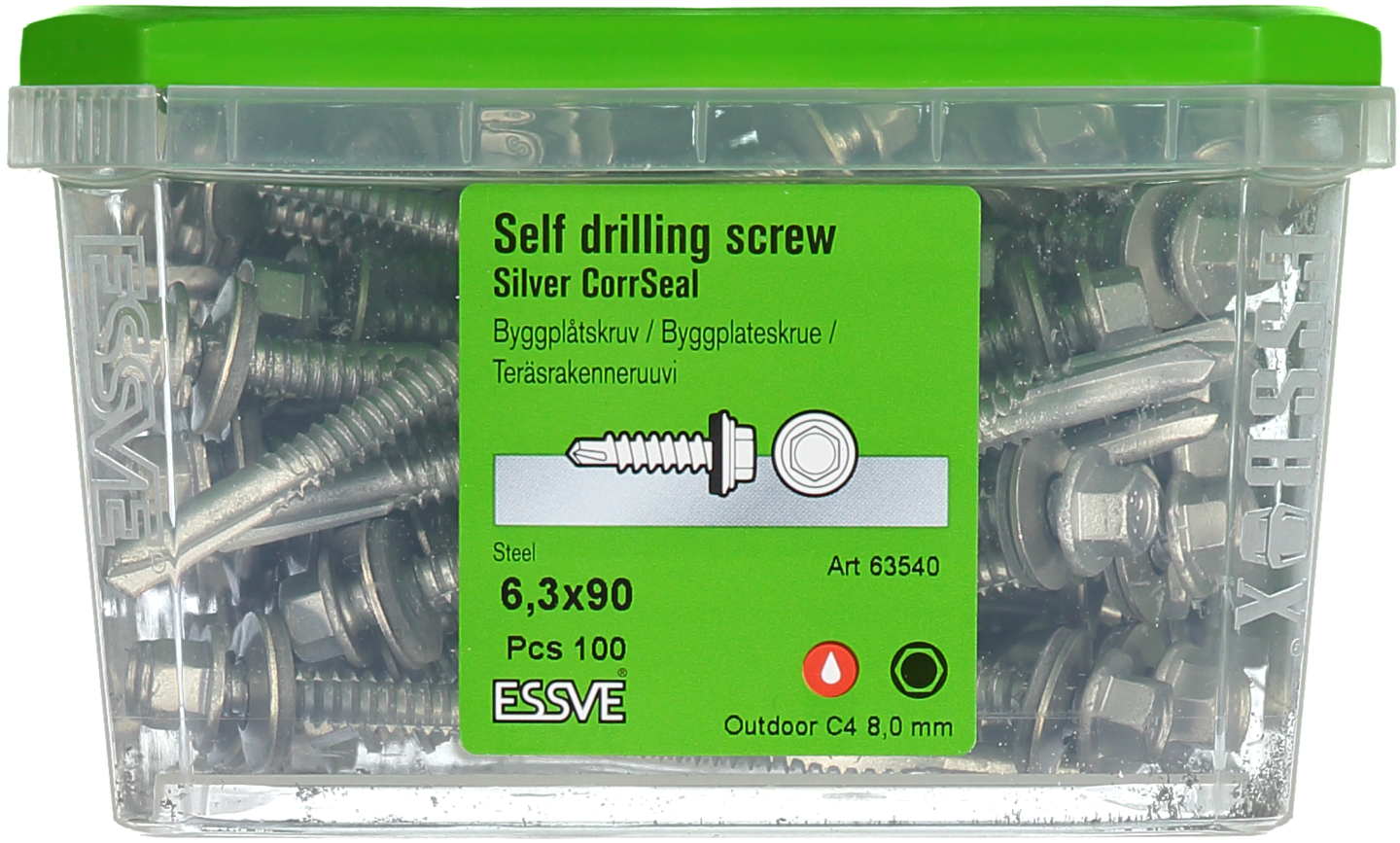 PLÅTSKRUV BS 6K BR CORRSEAL 6,3X90 100ST