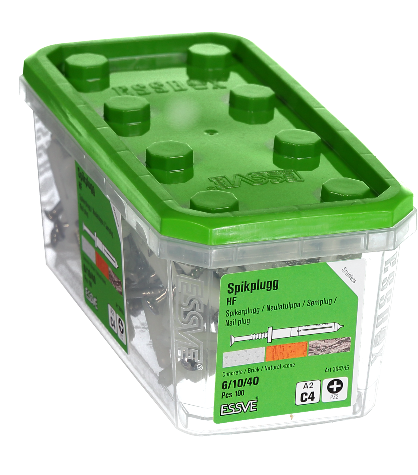 SPIKPLUGG ESSVE HF MED KRAGE A2 6/10/40 100ST