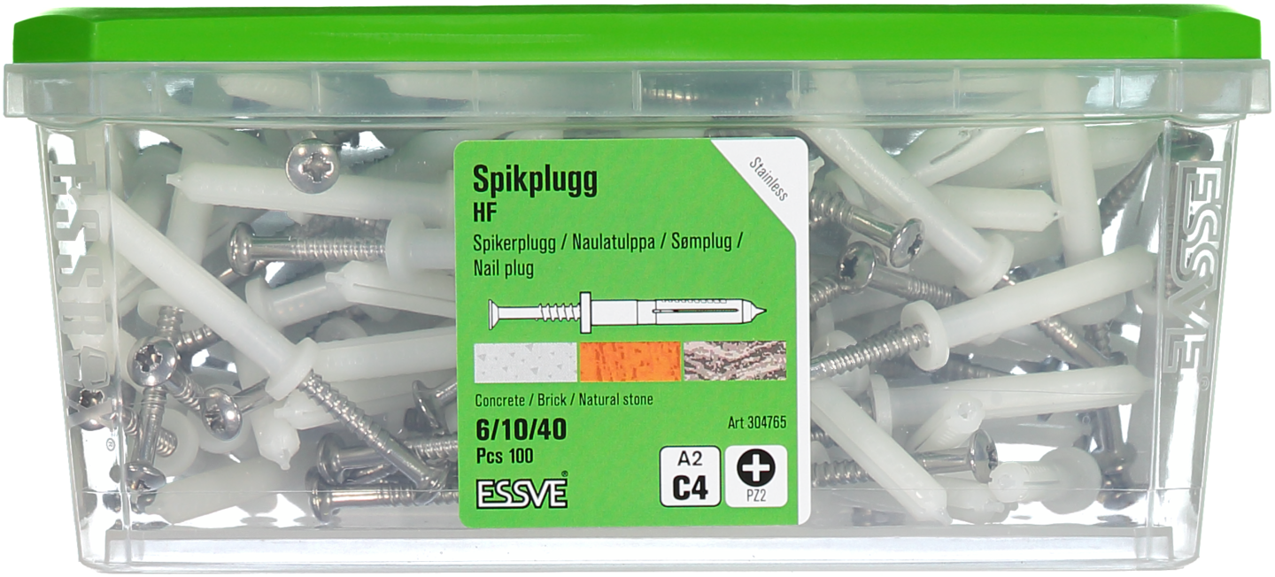 SPIKPLUGG ESSVE HF MED KRAGE A2 6/10/40 100ST